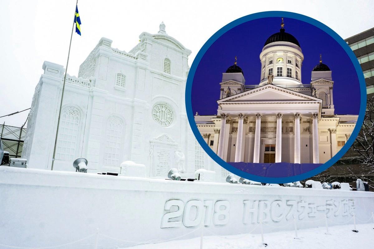 Viime vuonna Sapporon lumifestivaaleilla nähtiin veistos Tukholman Suurkirkosta, joka tunnetaan myös Pyhän Nikolain kirkkona. Nyt on Helsingin tuomiokirkon vuoro. Sitä esittävä lumiveistos valmistuu 4. helmikuuta.