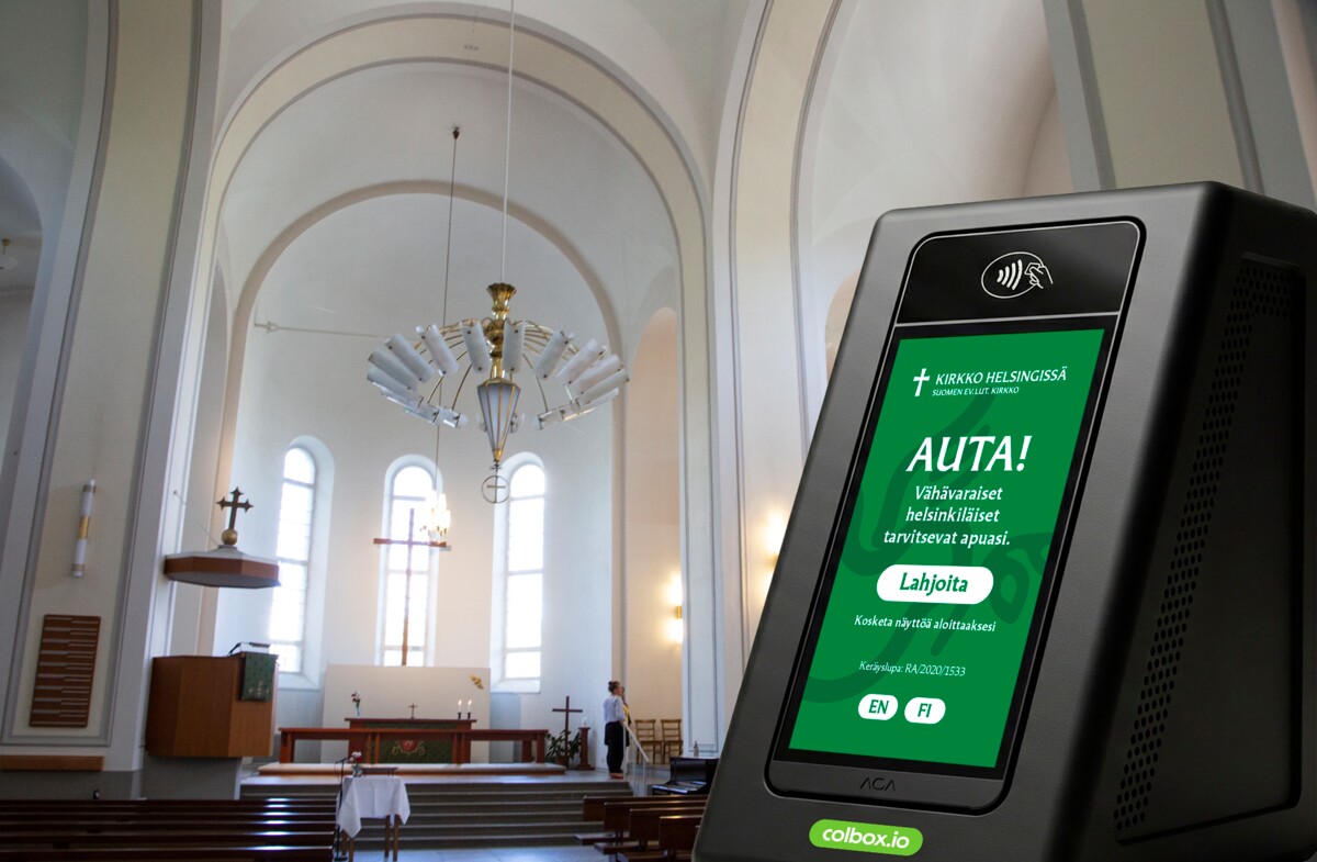 Temppeliaukion kirkossa, Kampin kappelissa ja Suomenlinnan kirkossa testataan uusia lahjoitusautomaatteja.