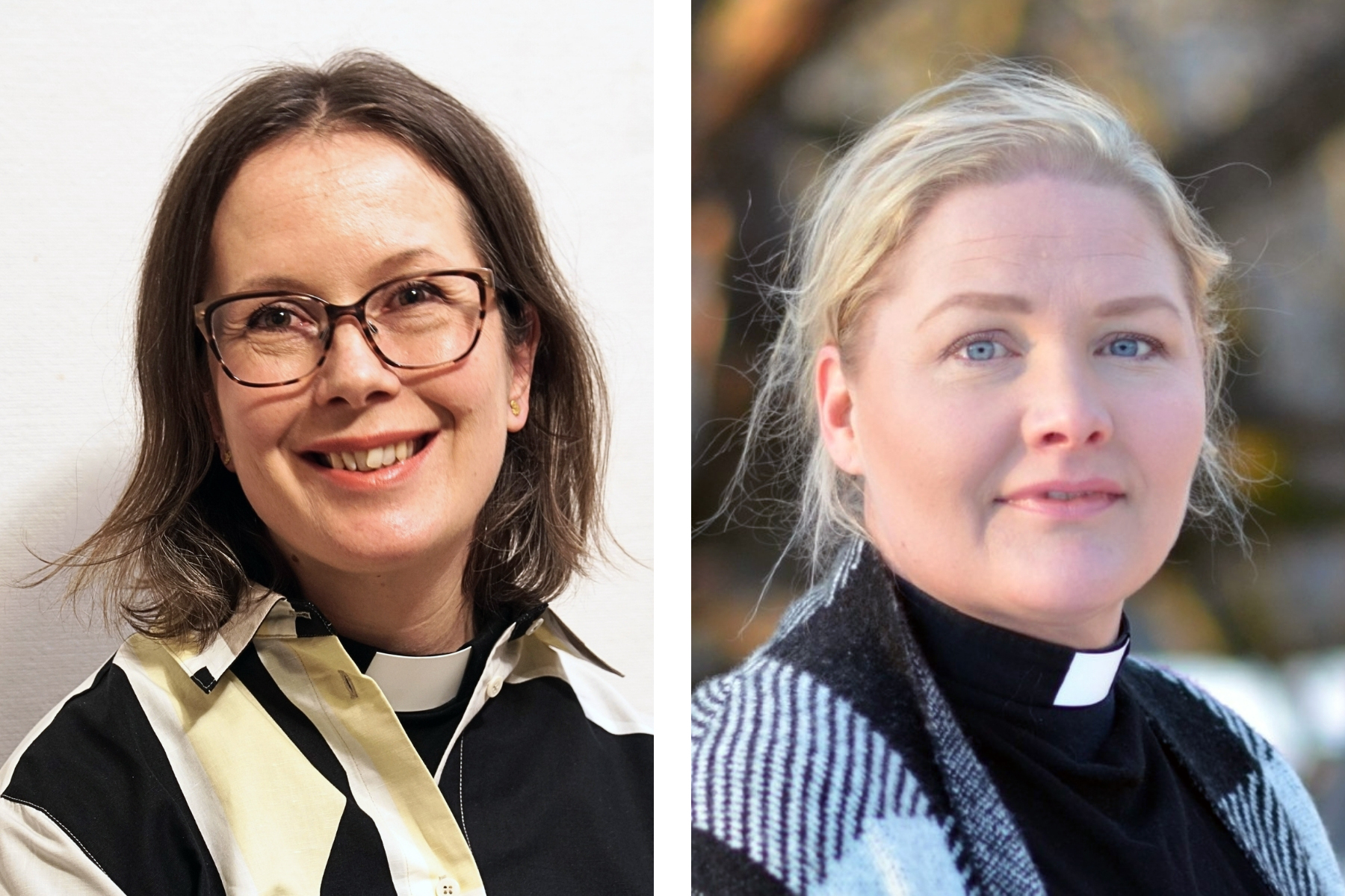  Elina Hellqvist (vas.) ja Heidi Zitting ovat hakeneet Tapiolan kirkkoherraksi.