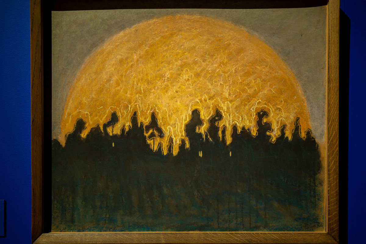 Čiurlionisin pastellipiirros Aurinko (Saulė) vuodelta 1907. Kuva: Mindaugas Mikulėnas