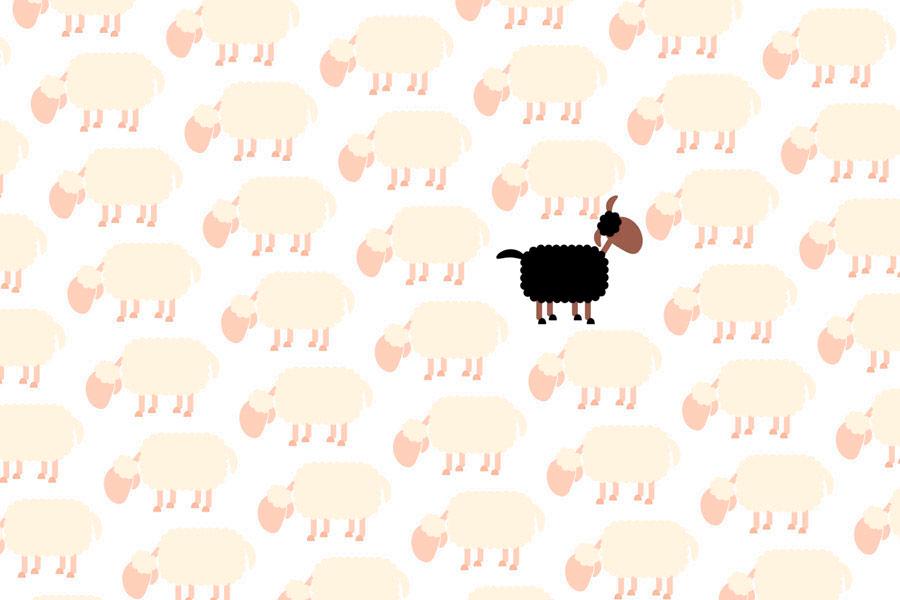 Oletko sinä se musta lammas oikeauskoisten laumassa? Kuva: Thinkstock
