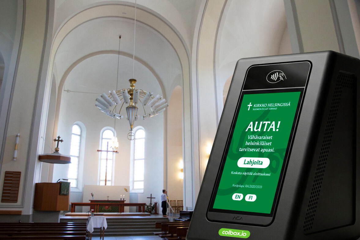 Temppeliaukion kirkossa, Kampin kappelissa ja Suomenlinnan kirkossa testataan uusia lahjoitusautomaatteja.