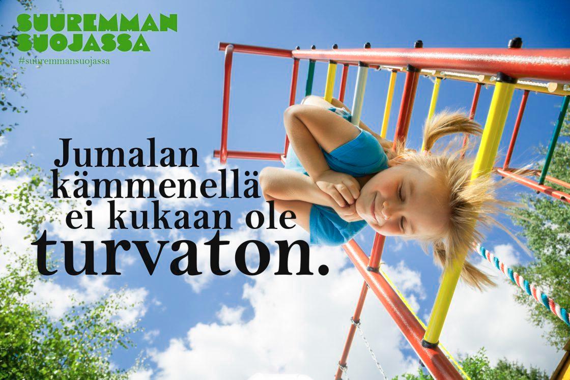 Suuremman suojassa -sivuilla on jaossa lapsiaiheisia meemejä. Kuva: Suuremman suojassa