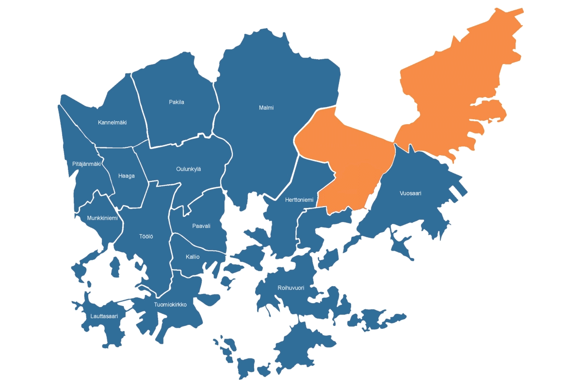 Jos Vartiokylä ja Mikael yhdistyvät, Helsingissä on 16 suomenkielistä seurakuntaa.