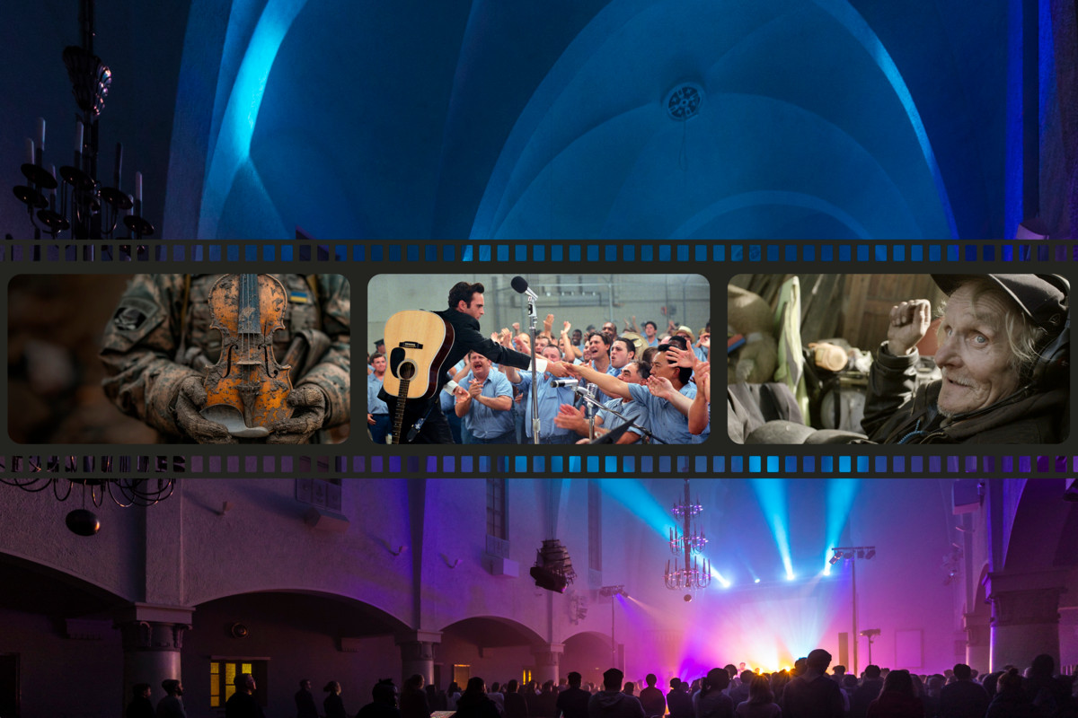 Kirkkosali toimii festivaalin aikana elokuvan, musiikin, paneelikeskustelujen, ruokakulttuurin ja kuvataiteen kohtaamispaikkana. Kuvat Esko Jämsä, Rynos Production, United Archives ja Yle Kuvapalvelu.
