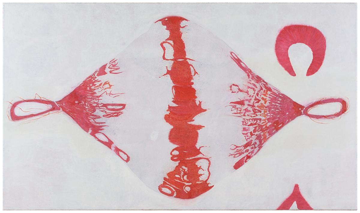 Kuvataide, musiikki ja teatteri sekoittuvat toisiinsa: Hannu Väisänen, Revitty kimono (Madame Butterfly), 2016, öljy kankaalle, 114 x 195 cm. Kuva: Angel Gil