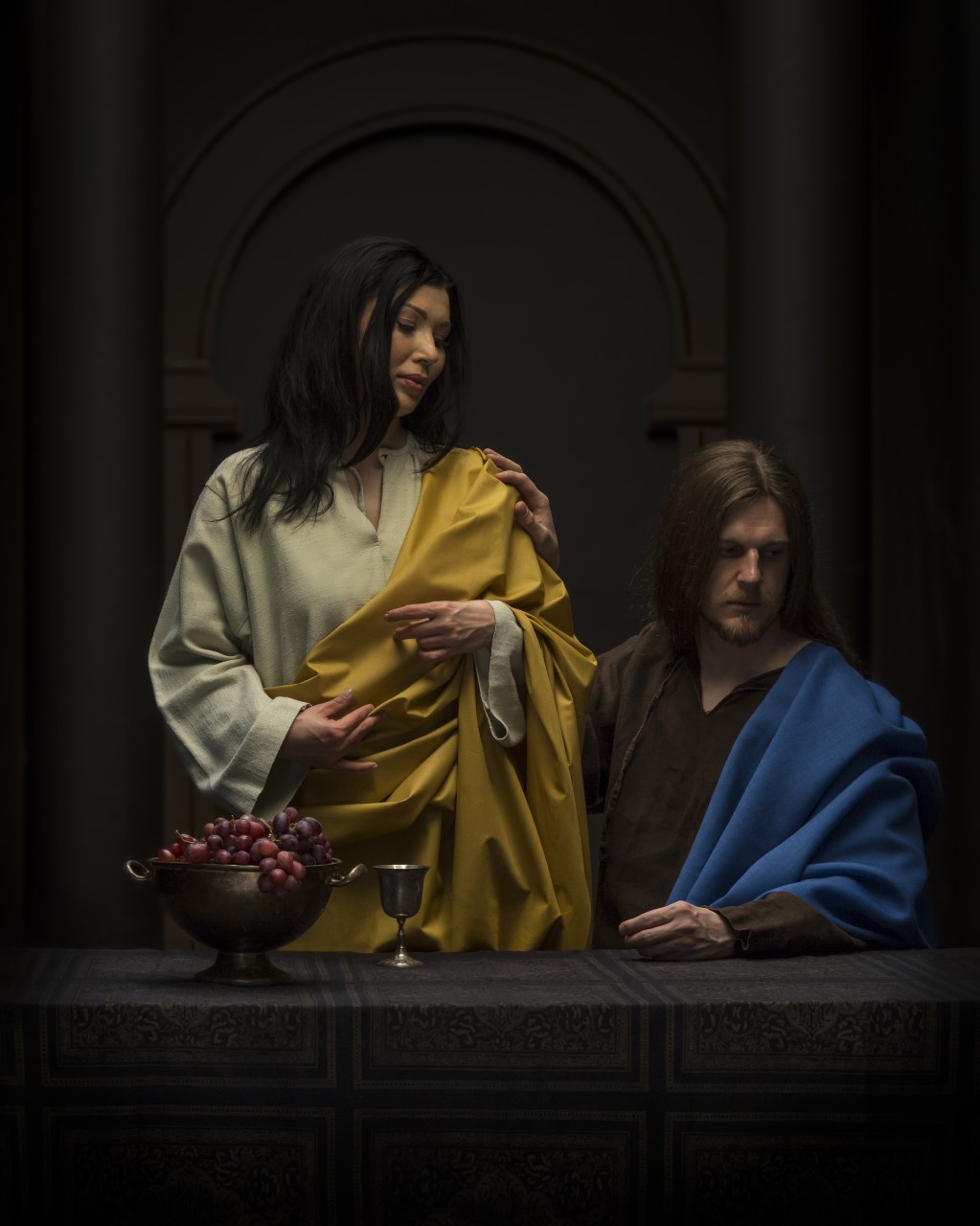  Uzi Varonin tulkinta Viimeisestä ehtoollisesta. Läsnä ovat enää Magdalan Maria ja Jeesus.