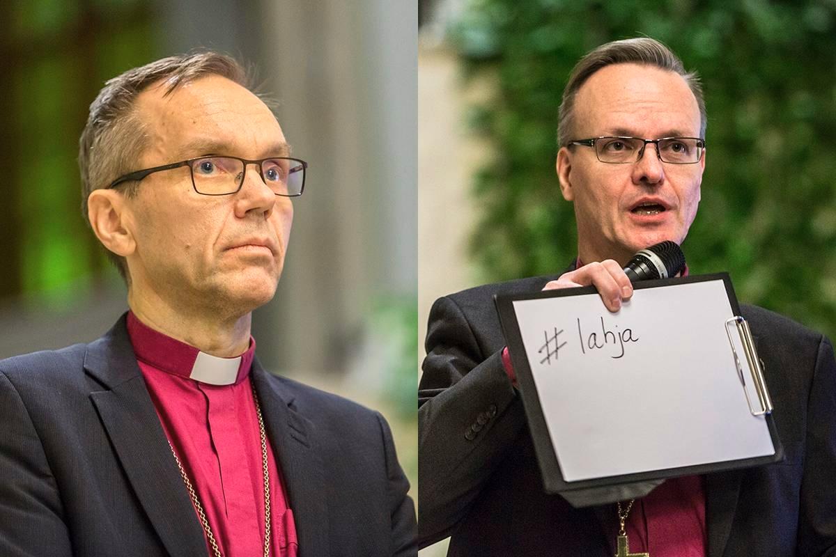Porvoon piispa Björn Vikström (vasemmalla) tai Espoon piispa Tapio Luoma on Suomen luterilaisen kirkon seuraava arkkipiispa.