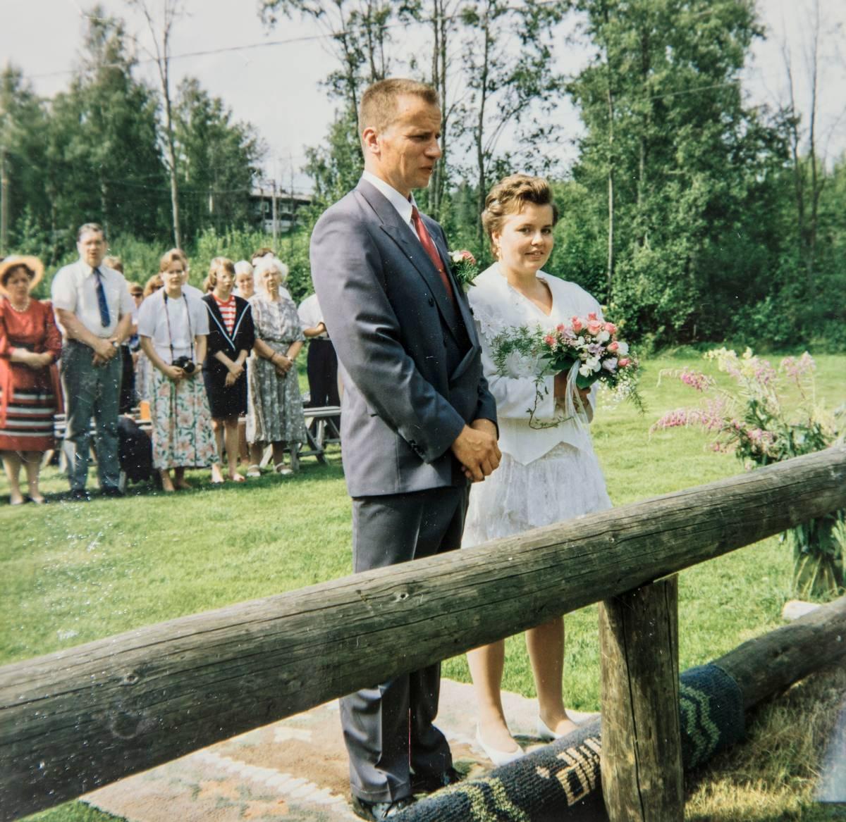 Merja Stenman-Björn ja Markku Björn avioituivat Orivedellä 1991.