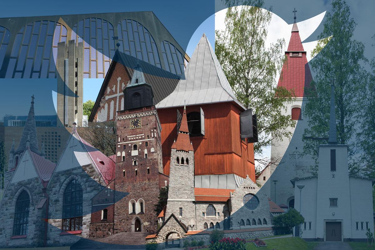 Suomen kirkot tilille postataan joka sunnuntai kuva jostakin kirkosta ja seuraajat voivat arvuutella, mikä kirkko on kyseessä.