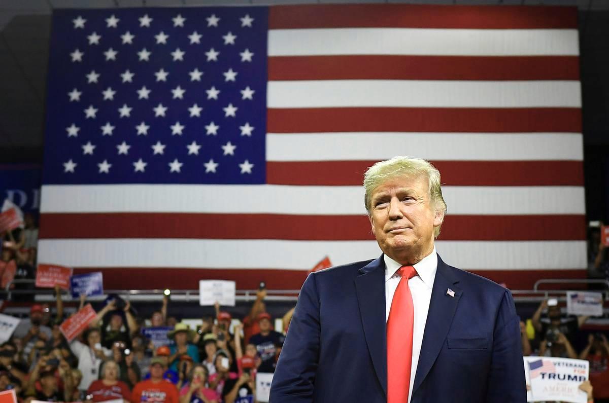 Presidentti Donald Trump puhui