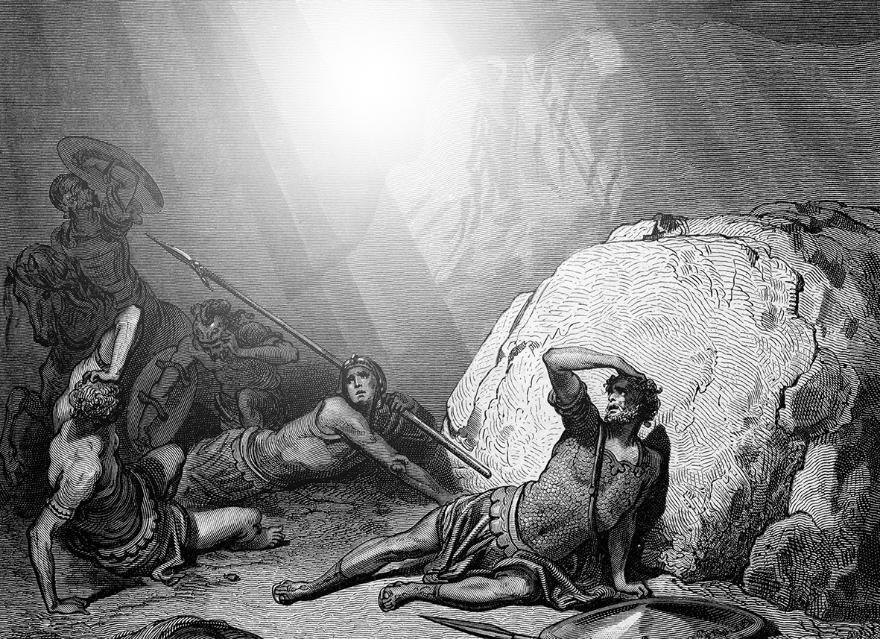 Tuli ja leimaus. Kuvaus Paavalin kääntymiseen johtaneesta valoilmiöstä sopii täydellisesti tulipalloon, väittää astronomi William Hartmann. Gustave Dorén piirroskuvitusta on käsitelty. Kuva: Doren Raamattu.