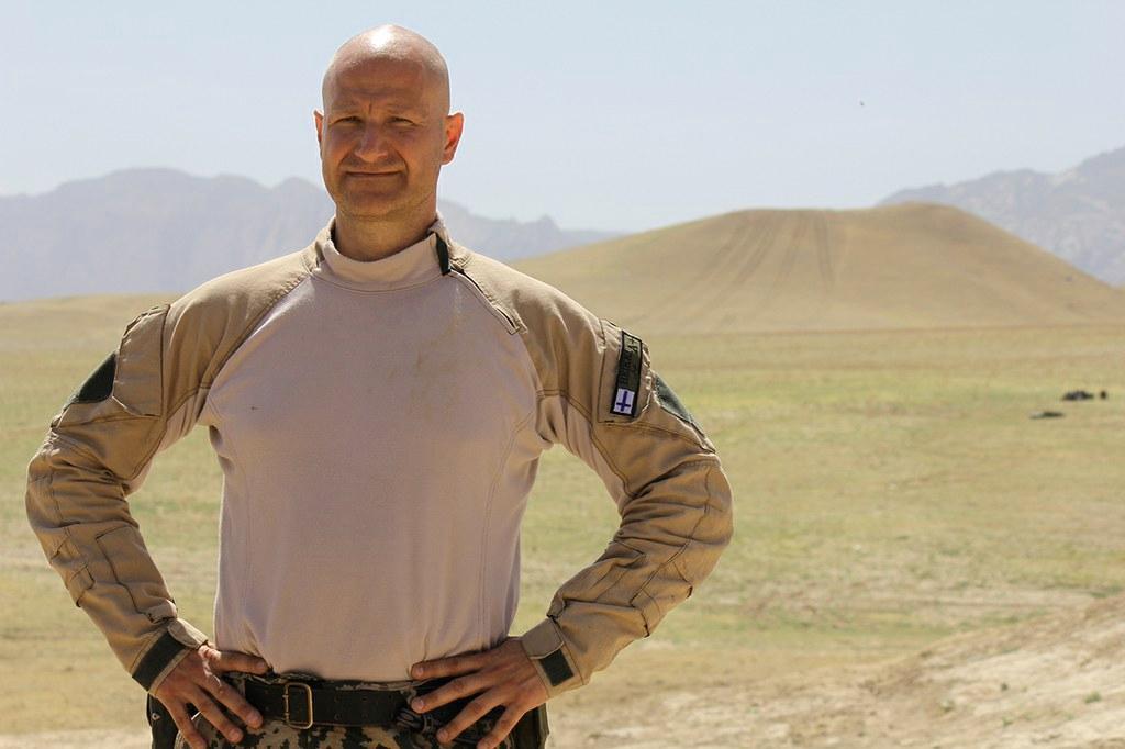 Arikka kahden vuoden takaisessa kuvassa komennuksellaan Mazar-i Sharifissa Afganistanissa, missä hän oli sotilaspappina. Kuva: Heikki Arikan kotialbumi 