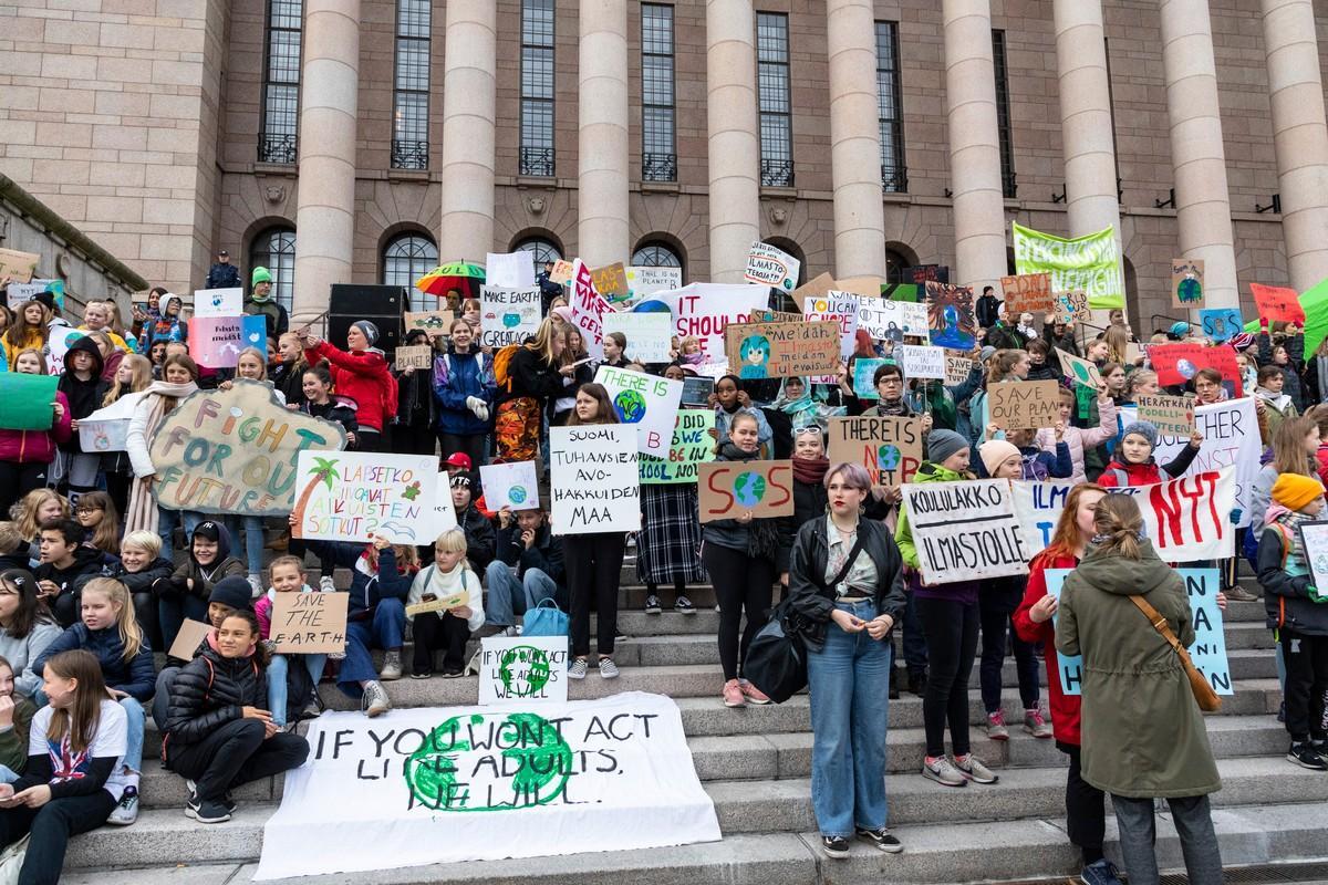 Nuoret tekivät huolensa ilmastonmuutoksesta hyvin selväksi.