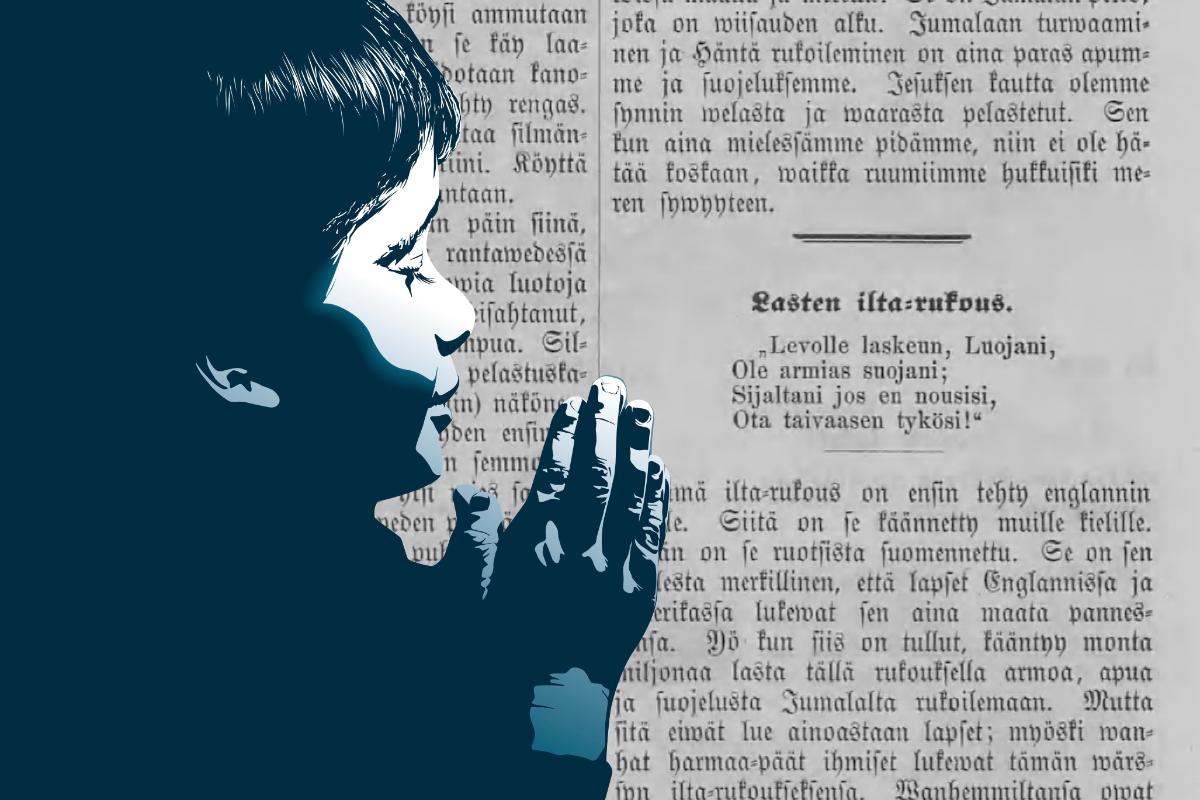 Lasten iltarukous julkaistiin Warpunen-lehdessä vuonna 1860.