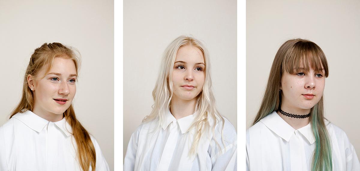 Tanja Konstenius halusi kuvata Konfirmaatio-teokseensa nimenomaan tyttöjä.