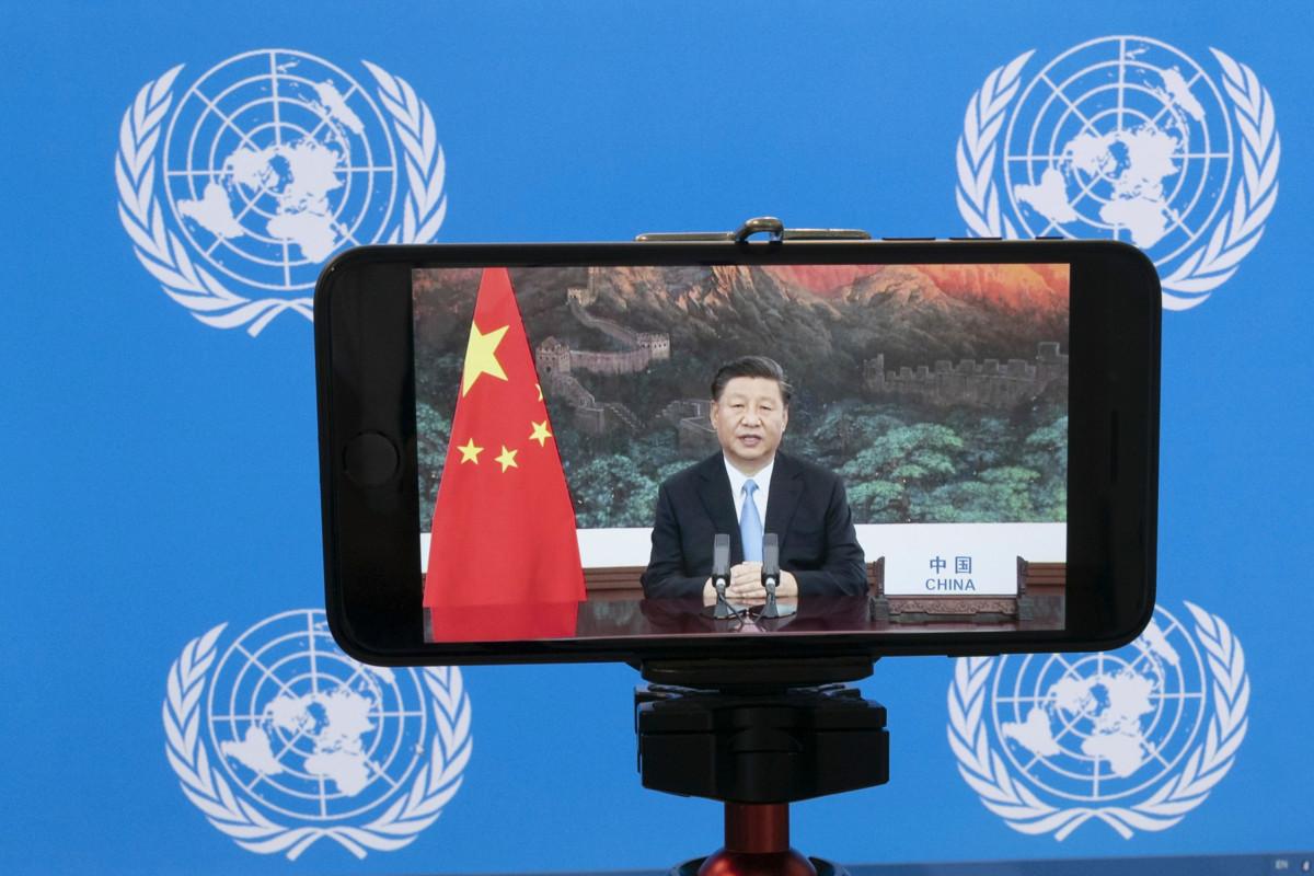 Viime syyskuussa kokoontuneessa YK.n yleiskokouksessa Kiinan presidentti Xi Jinping korosti suurten maiden vastuuta pienistä maissa yhteisessä taistelussa koronapandemiaa vastaan. Kuva: Mary Altaffer / Lehtikuva / AP.