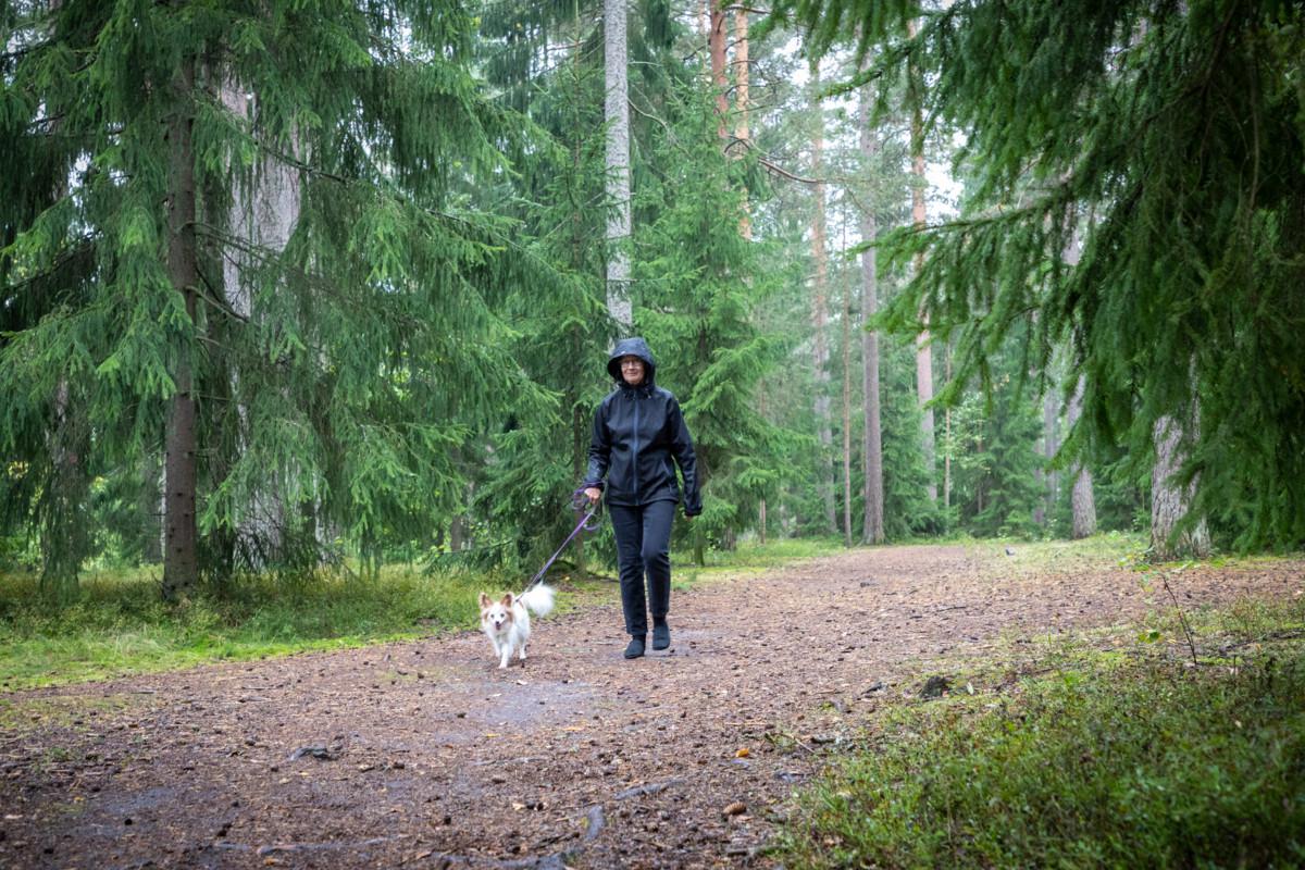 Leena Vilkka tavoittaa metsässä kulkiessaan varhaislapsuuden kokemuksen, jossa luonto ja Jumala yhdistyvät.