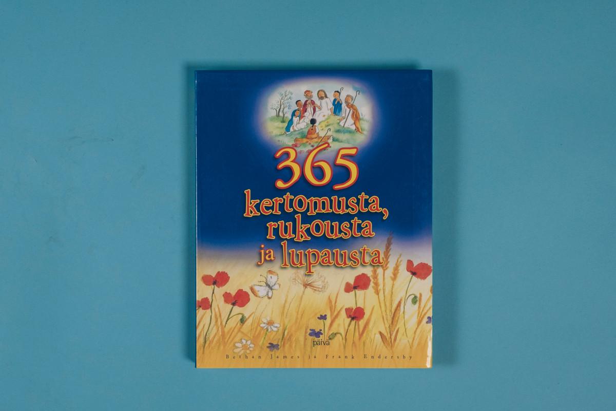 365 kertomusta, rukousta ja lupausta. Frank Endersby, kuvitus Bethan James. Päivä. ”Ihan hyvä. Tykkään Daavidista ja Goljatista”, sanoi 6-vuotias. Kirjassa on raamatunkertomusten lomassa myös rukouksia.