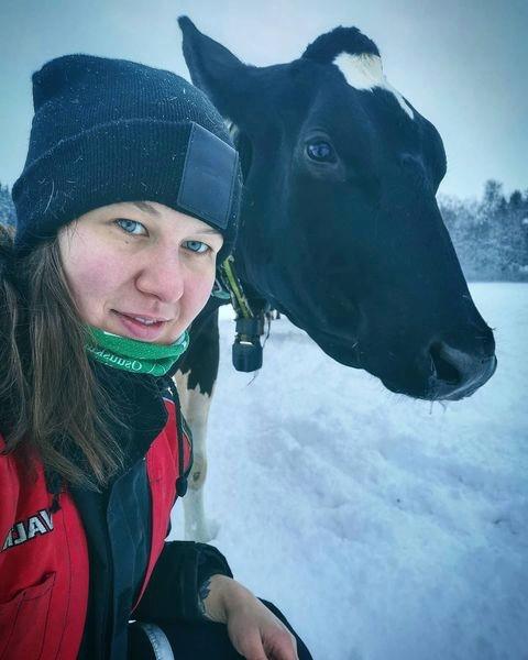 Katri Salovaaran ja hänen puolisonsa tilalla Hausjärvellä on 34 lypsävää. 