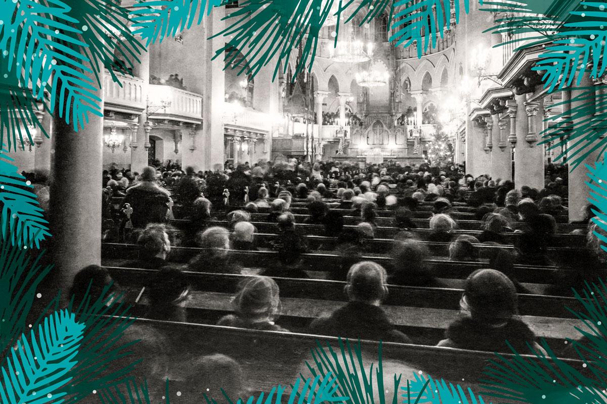 hmisiä joulun jumalanpalveluksessa Helsingin Johanneksen kirkossa 1927. Kuva: Rafael Roos/Journalistinen kuva-arkisto, Otava, Museovirasto