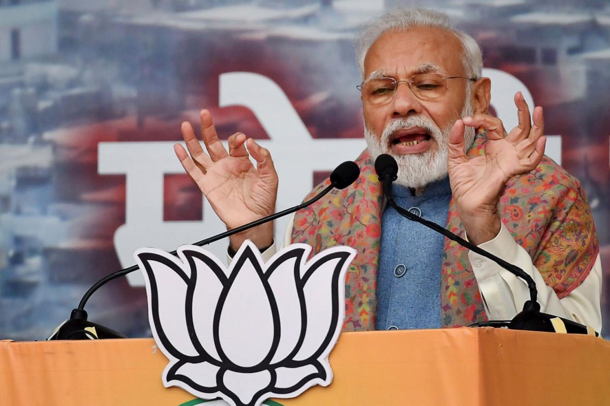 Narendra Modi nousi pääministeriksi 2014. Kuva: Prakash Singh / AFP /Lehtikuva.