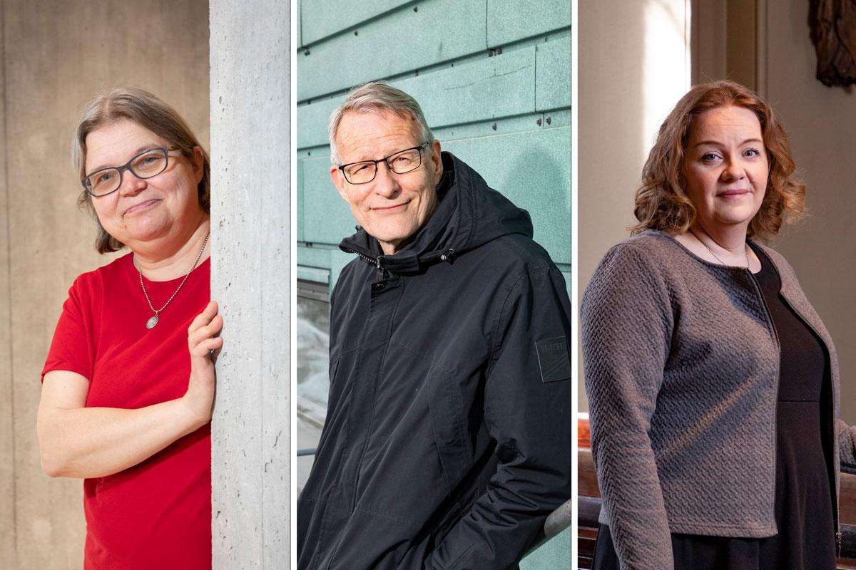 Laura Häggblom, Kai-Ari Lundell ja Soili Haverinen ovat vantaalaisia kirkon luottamushenkilöitä.