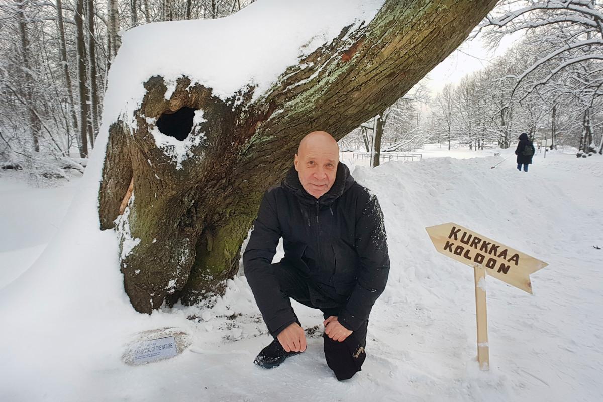 Markku “Sika” Puustinen rakensi onttoon puuhun Katedraali-nimisen ympäristötaideteoksen.