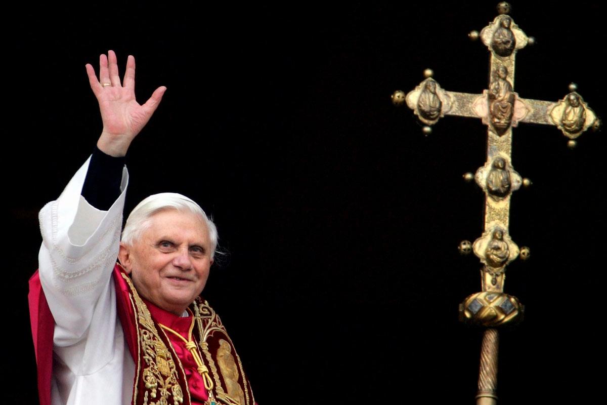 Joseph Ratzinger (1927–2022) valittiin paaviksi vuonna 2005. Kuva: AFP / Lehtikuva.