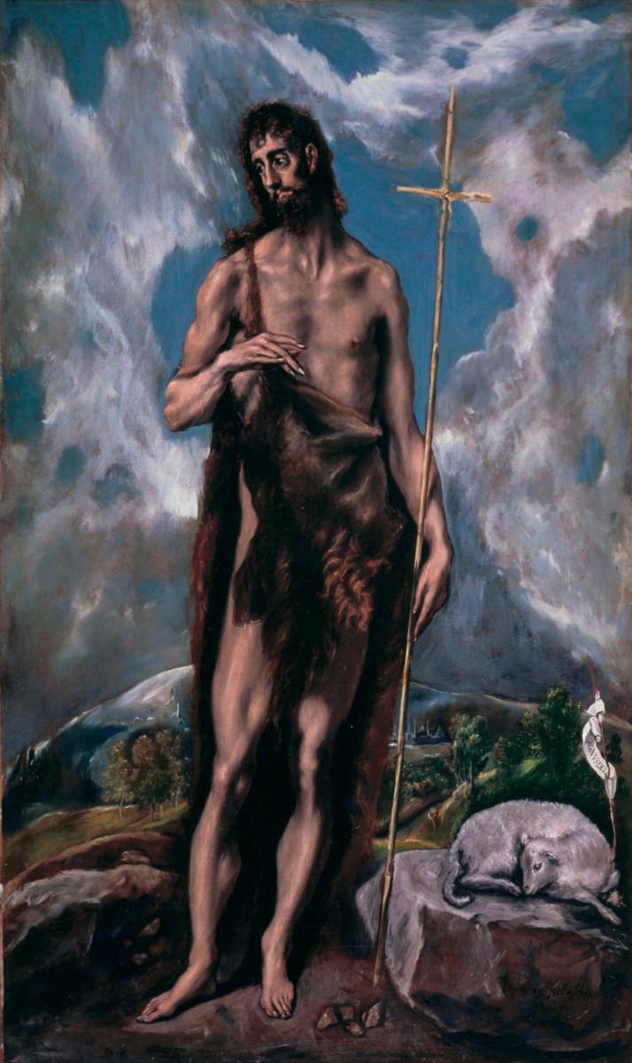 El Grecon maalaus kamelinkarvaan pukeutuneesta Johannes Kastajasta vuosilta 1541–1614.