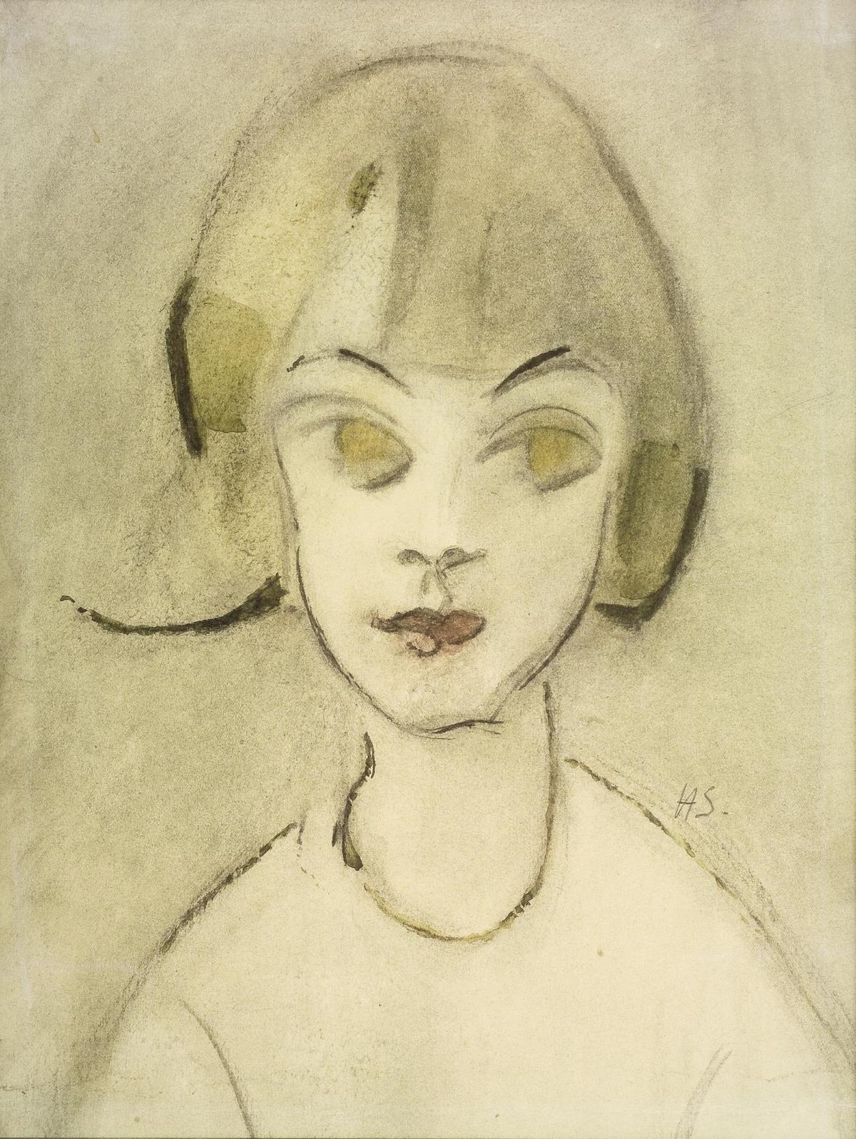 Helene Schjerfbeck: Suurisilmäinen tyttö (Karin), 1928