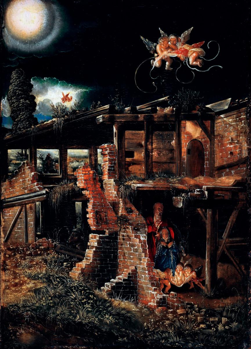 Albrecht Altdorfer: Kristuksen syntymä. Kuva Wikimedia Commons.