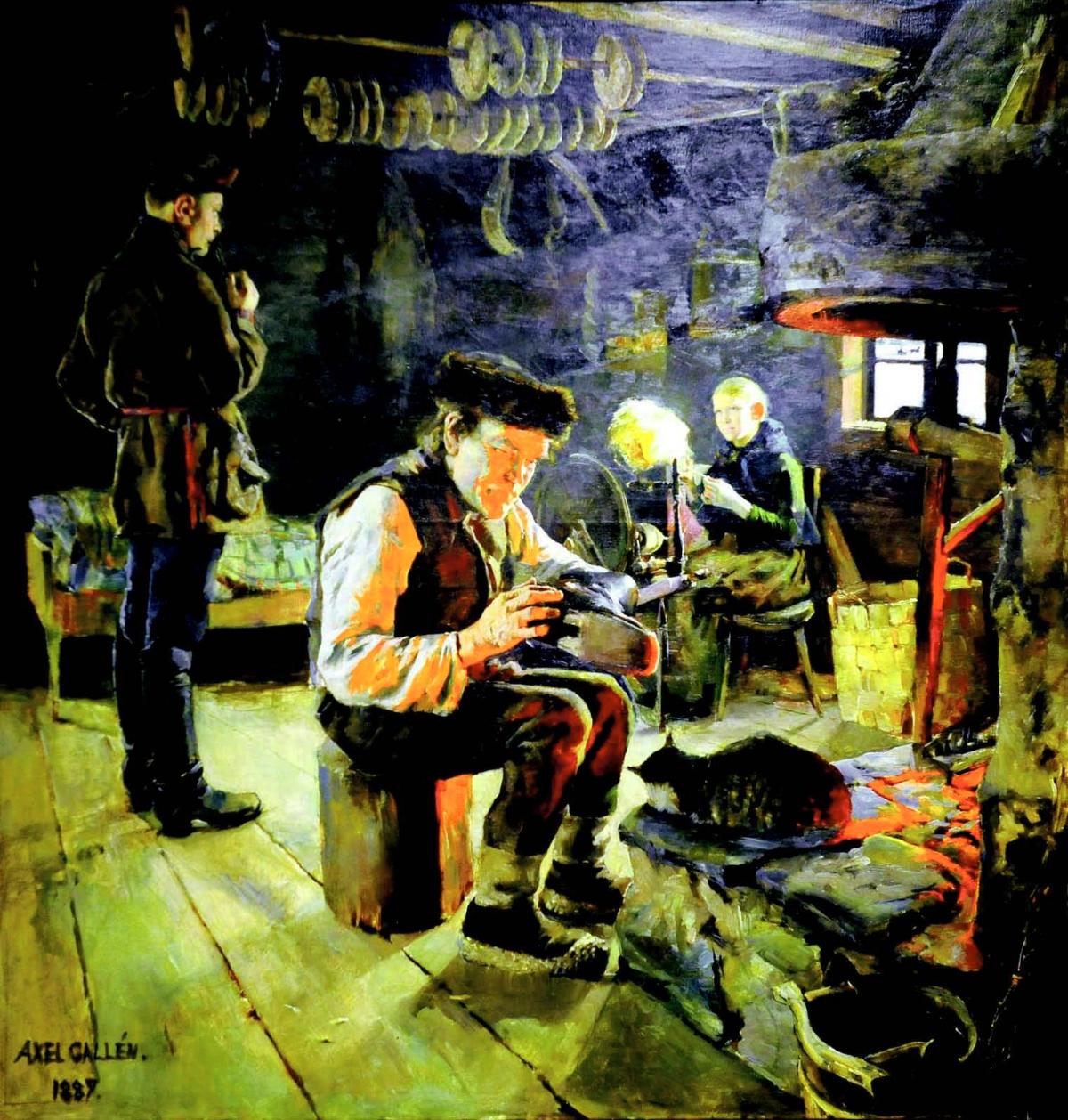 Akseli Gallen-Kallelan vuonna 1887 maalaama Talonpoikaiselämää kuvaa syrjäisen Ekolan torpan elämää Keuruulla.