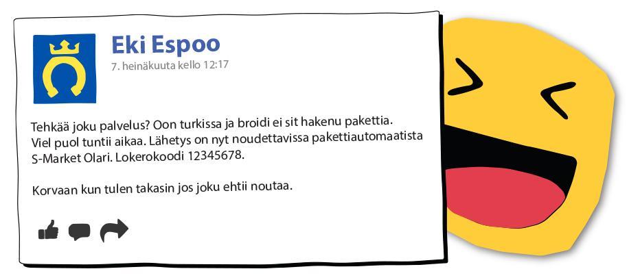 Puskaradioryhmissä näkyy, että ihmiset luottavat toisiinsa. Espoossa etsittiin noutajaa paketille.