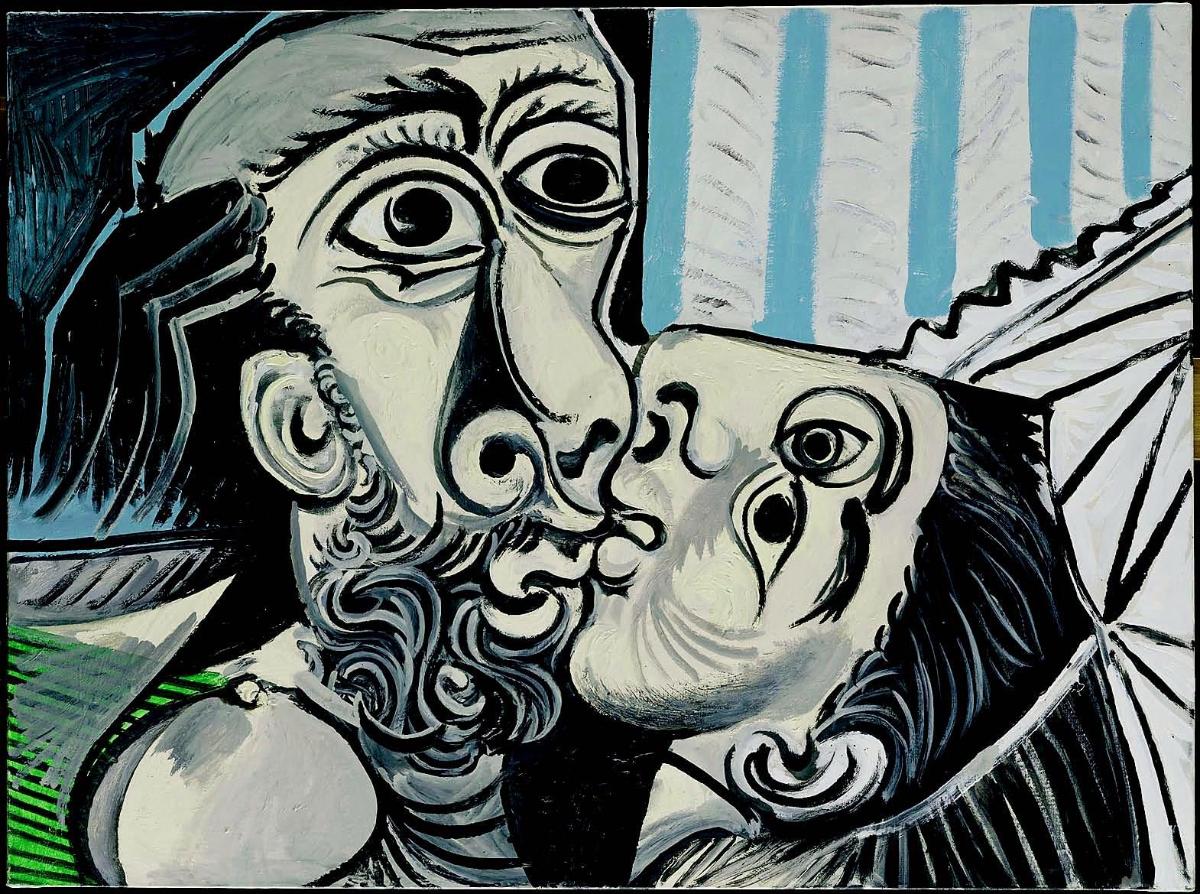 Suudelma vuodelta 1969 on tyypillistä Picassoa. 