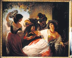 Italia kutsuu. Lokakuinen juhla Roomassa. Orlov Pimen Nikititsin (1812–1863) maalaus vuodelta 1851. Kuva: Tretjakovin galleria, Moskova